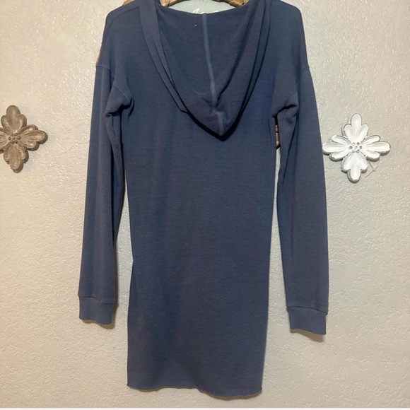 SO Women's Navy Lace-Up Hoodie Sweater - Picture 2 of 3